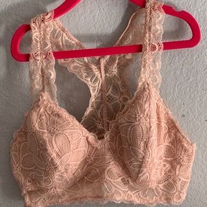 Peach lace bralette